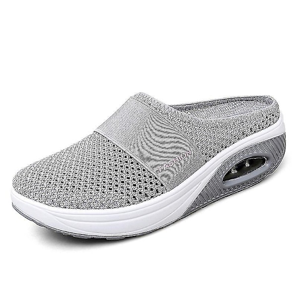 Luftkudde Vandringsskor Andningsbara Casual Mesh Slip On Vandring Blue 36