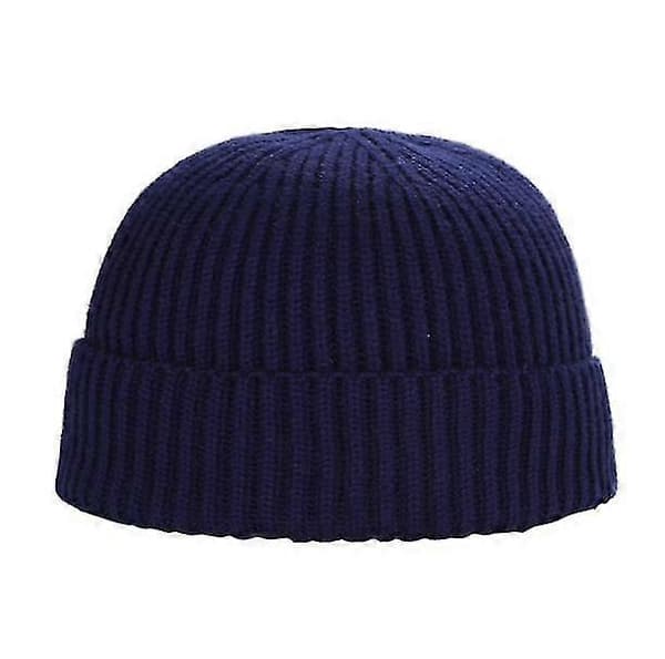 Stickad Mössa Höst Och Vinter Enfärgad Ullmössa Män Och Kvinnor Pullover Mössa Varm Kall Mössa