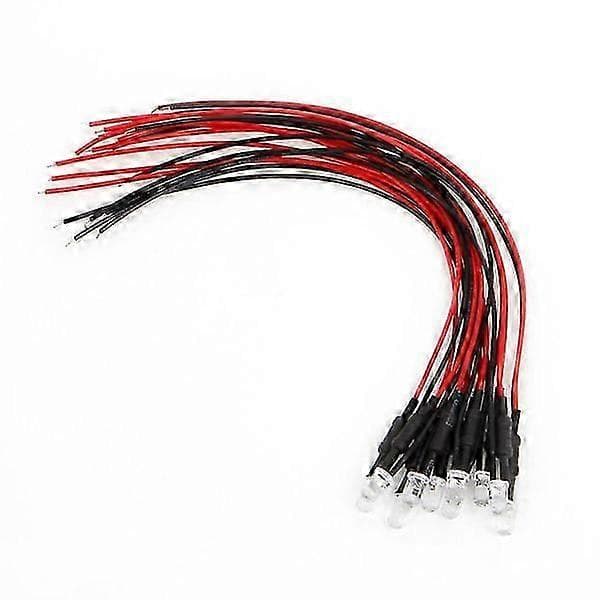 10 st DC 24V 18cm 5mm förkopplade LED-lampor lysdioder Röd 18cm