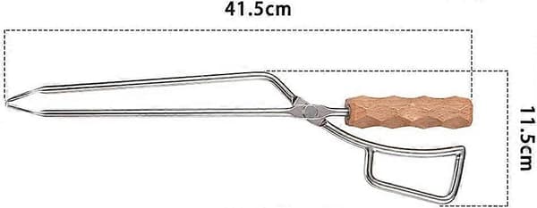 BBQ Koltång Brinnande Eldtång Grillkolstång Kol Eldtång Ankunge Näbb Solid Trä Koltång