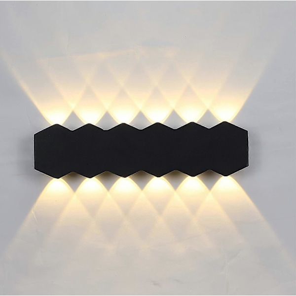 12W LED 31cm Vägglampa Inomhus Vitt Ljus Modern Upp och Ner Vägglampa Varmvitt Ljus 3000K