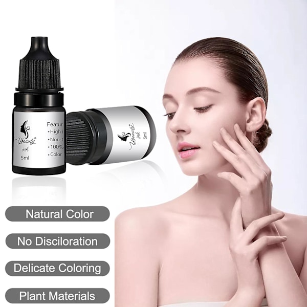 Ögonbrynsfärg Material 5ml Nybörjarövning Tatueringsfärg Mjölk Lätt Färg Dimma Ögonbryn,Läpp Ögonpenna Färg (FÅ DET) Gray coffee