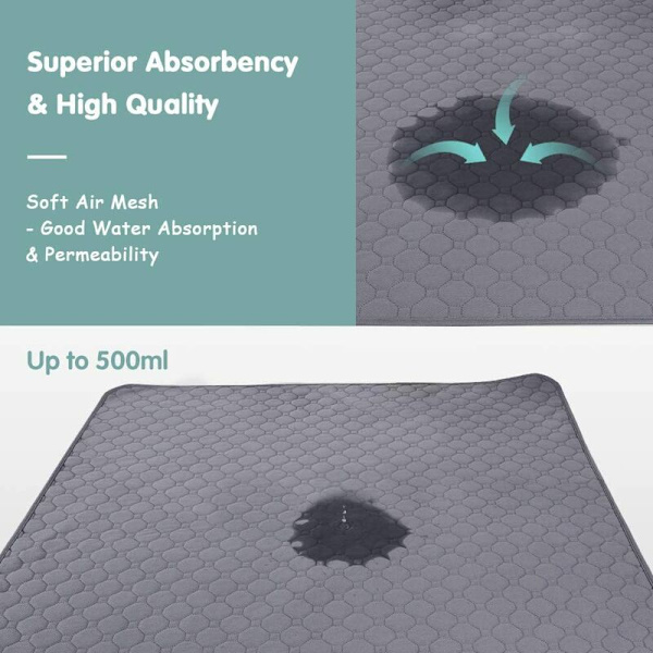 Set med 2 valpträningspads 100x70cm, absorberande tvättbar hundmatta