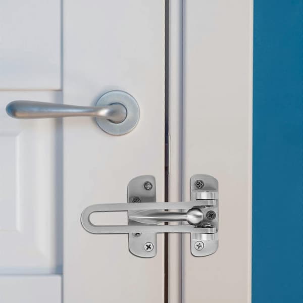 2-pack Kraftiga Dörrfästen i Stål för 2x4 Dörr, U-formad Säkerhetsstång
