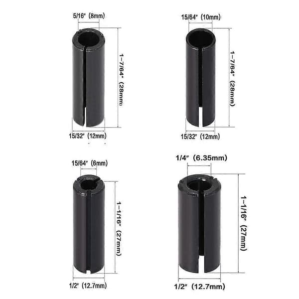9 st Chuckadapter Fräsbits Högprecisions Collet Adapter CNC Stål Collet Chuck för Elektrisk Fräs