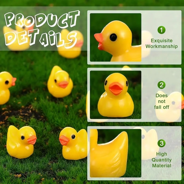 120 st, Mini Resin Ankor Mini Anka Gul Ankunge Familj Spratt G Yellow duckling