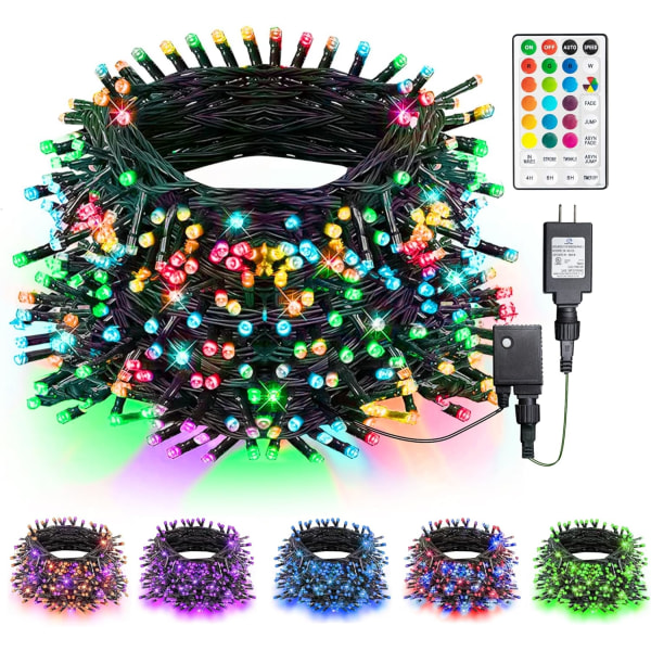 Ljusa 66FT 200 LED-julljus, julljusslingor Anslut RGB (Red, Green, Blue) 200 LED