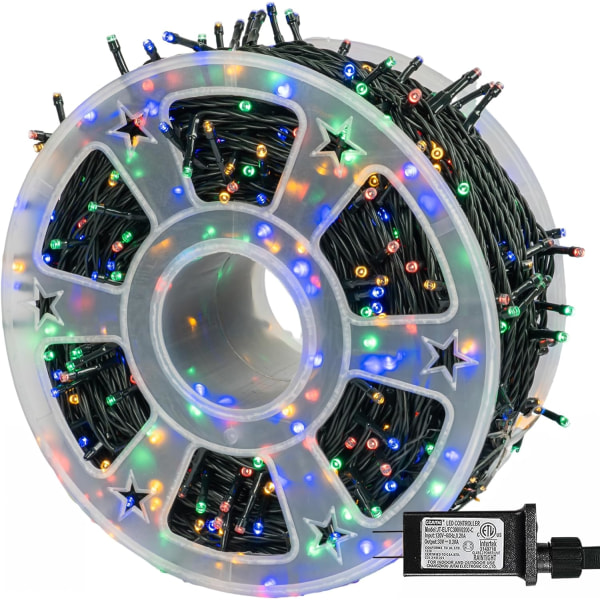 Ljusslingor för utomhusbruk, 1000 LED 100 meter, Plug-in-modell Purple & Orange 1000 LED