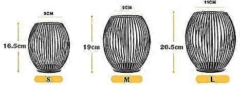 Ljusstake i metalltråd, oval korg - S