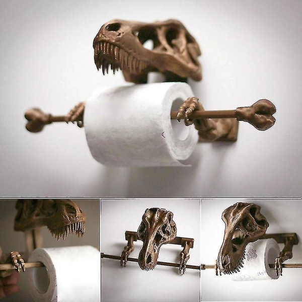 T-rex toalettpappershållare 3d- printed badrumstillbehör Rullpapper S