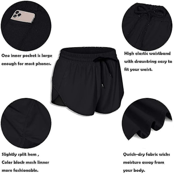 Sportshorts för damer med dragsko i midjan och fodrad innerficka