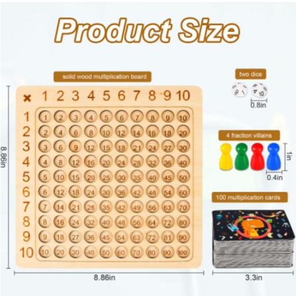 Trä Math Multiplication Board Math Multiplication Brädspel