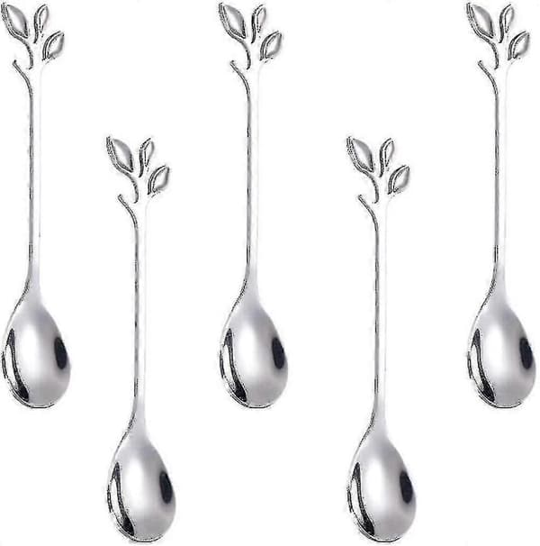 Liten Mini Metall Blomformad Lövsked 5st