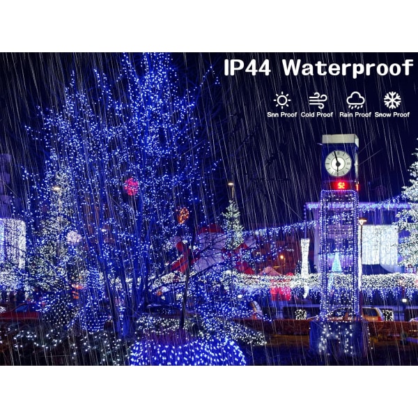 403ft 1000 LED String Lights Utomhus julbelysning Xmas dekorationer Blue-UPgrade. 1000LED