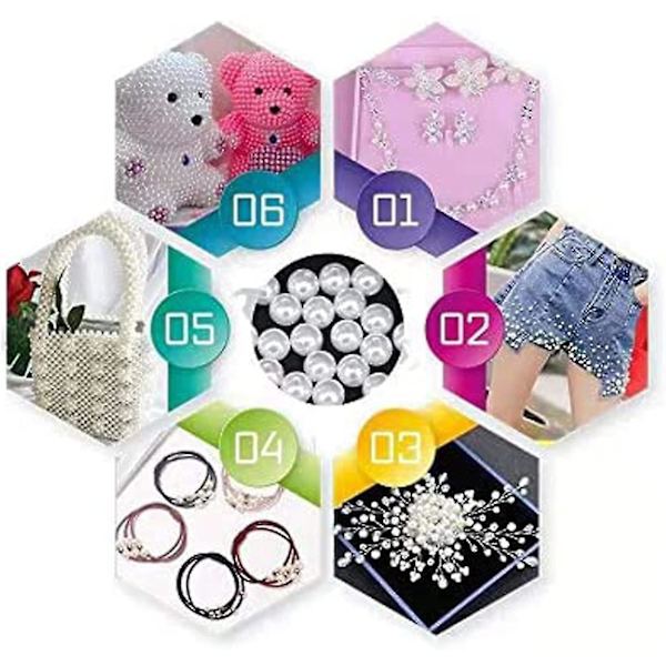 1150 Stk 3/4/5/5/6/8/10/12mm Vita Runda Pärlor Satin För DIY