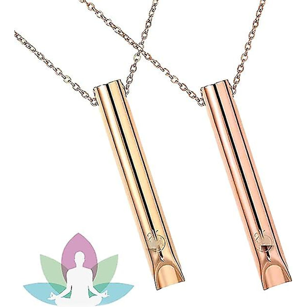 2 st Andningshalsband, Ångest Halsband För Kvinnor, Stressavlastning Min Gold rose