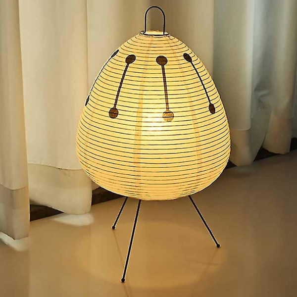 Japansk Design Akari Noguchi Bordslampa: Rispapper Stålampa För B