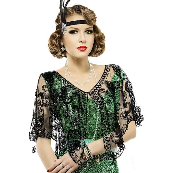 5 delar 1920-tals flapper-kostymtillbehör Kvinnor Sjal Wraps Fea Modern