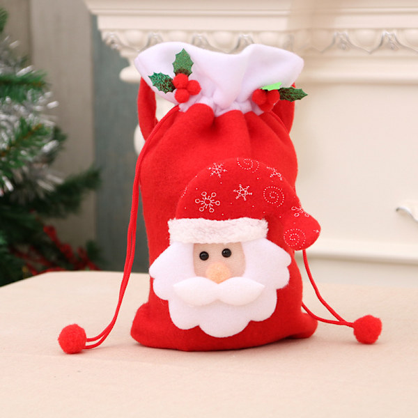 Julklappspåse med dragsko, julmini-presentpåse, jul A