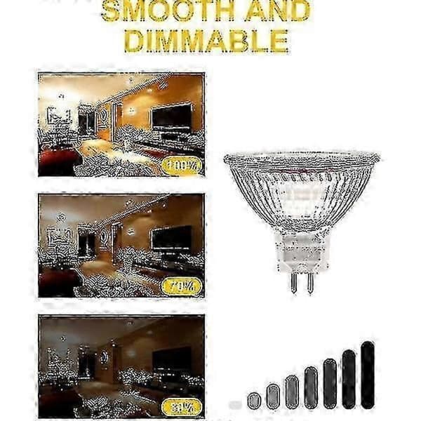 12V 20W MR16 Halogenlampor GU5.3 Bas Dimbar 2700K Varmvit 12-pack