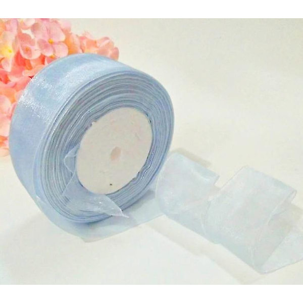 Satinband 50 Yards/ Rulle 1 Tum Presentinslagning Bulk Transparent Light Blue