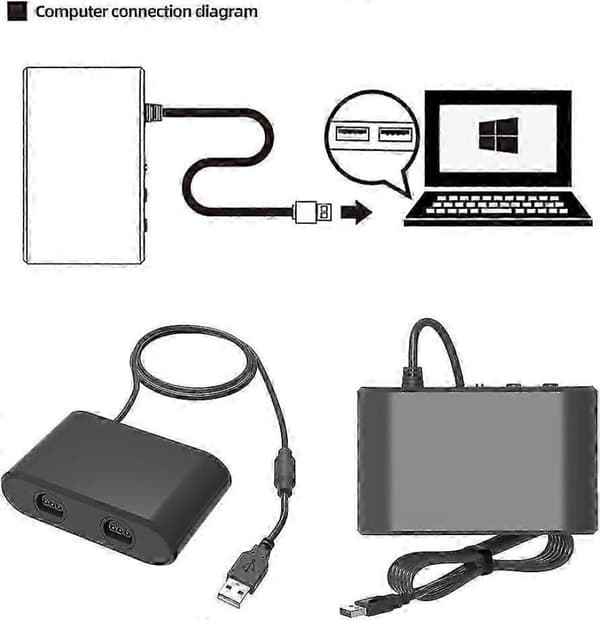 Trådlös N64-handkontrolladapter Kompatibel med Switch OLED, PC Windows, USB, Grå