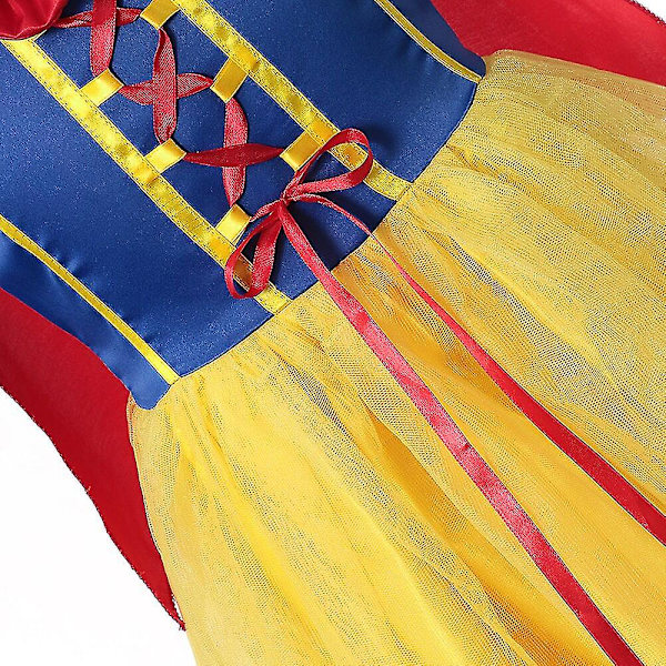 Flickor Snow White Fancy Dress Barn Julfest Princess Costu 5-6T Snow White 9
