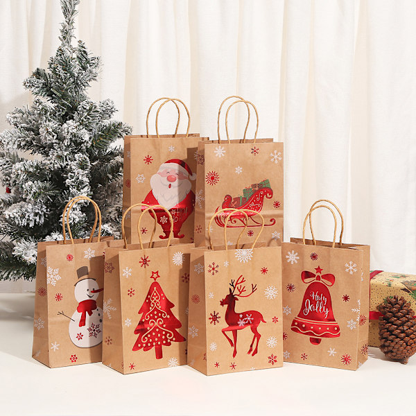 24st Christmas Tote Bag Party Favor Presentpåse Enkelsidig Bronzing Kr Style 2