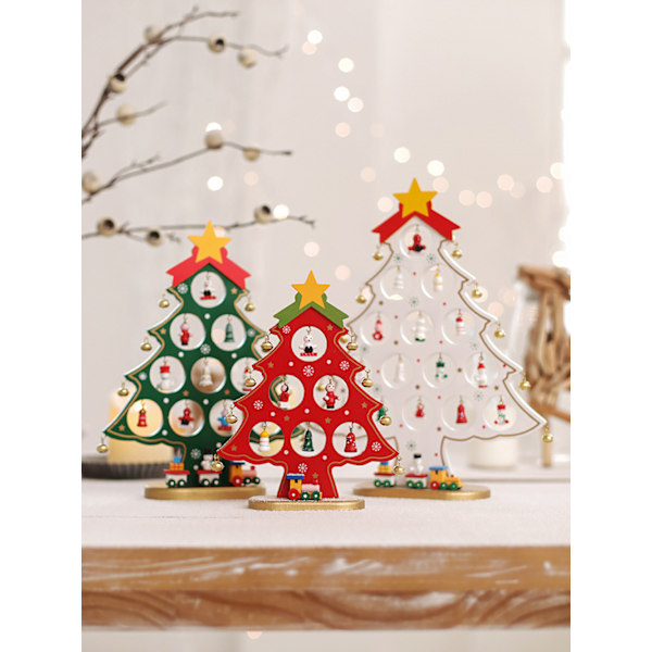 Konstgjort Julgran Julträd Trä Liten DIY Mini Julgran Borddekoration Jul