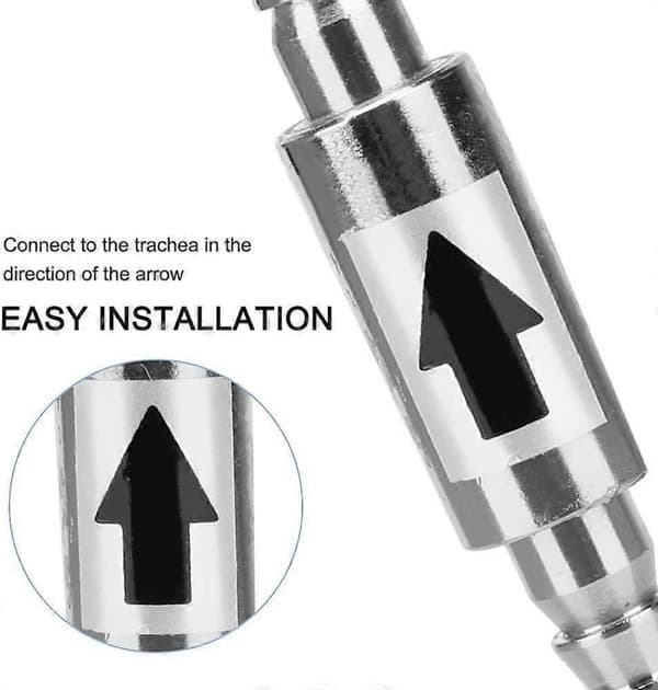 2 ST CO2 Enkelriktningsventiler, CO2 Rostfritt Stål Backventil för CO2-ledning 4/6mm Slangregulator Diffusor Akvarium CO2-System