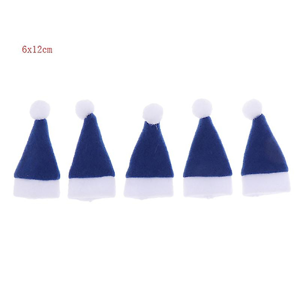 5 st Mini Julhatt Tomtehatt Jultomte Lollipophatt Mini Bröllop blue M