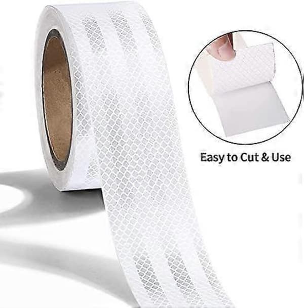 Vit Reflextejp 5m x 5cm Vattentät Reflextejp Självhäftande Varningstejp Säkerhetstejp