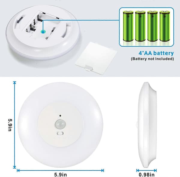 LED Taklampa med Rörelsesensor Batteridriven