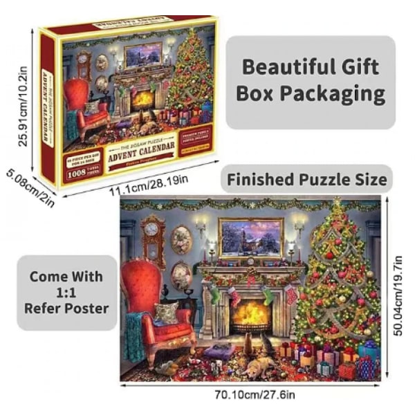 24 Boxar Nytt Kreativt Pussel Överraskningsblindbox Röd Julöverraskning 24 types Old model