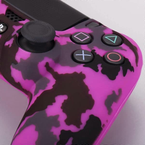 Vattentransfertryck Kamouflage Silikonfodral för PS4/slim/Pro Dualshock 4-handkontroll