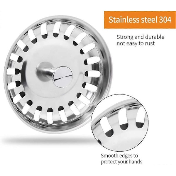 Diskho Sil Propp Rostfritt Stål Diskho Propp För Ditt Kök Badrum - Diameter 79mm 2 st