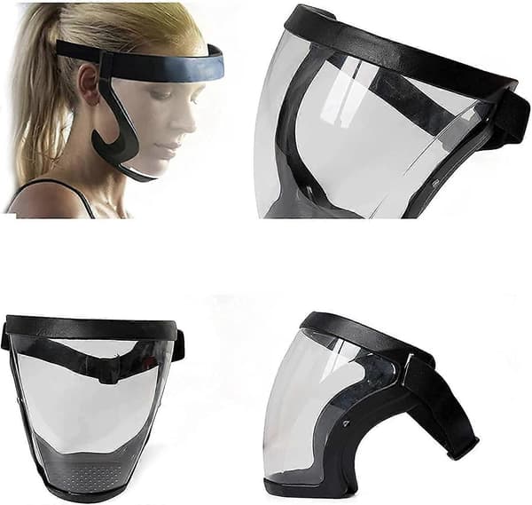 Super Protective Face_Shield - Full Face Protective Shield Visor (Svart)