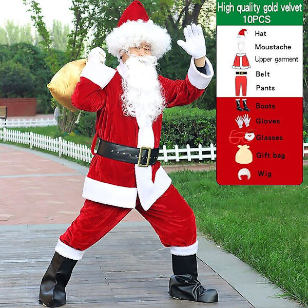 6st/lot jultomtekostym fäst hatt män Cosplay Fancy 10pcs-B One Size