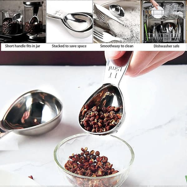 Kaffemått 3st Rostfria Måttskedar 15ml Silver