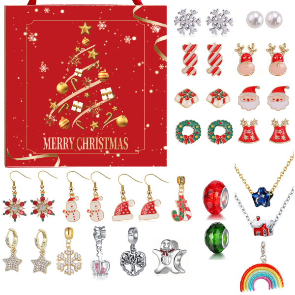 2023 Ny Julpynt Present Nedräkningskalender Advent Halsband B