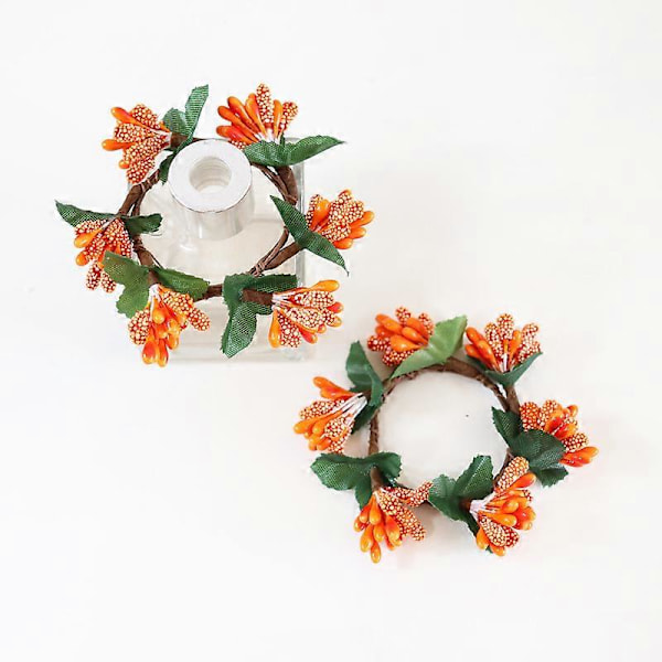 Servettringar med blomsterkrans, höstservettringar (4 st)