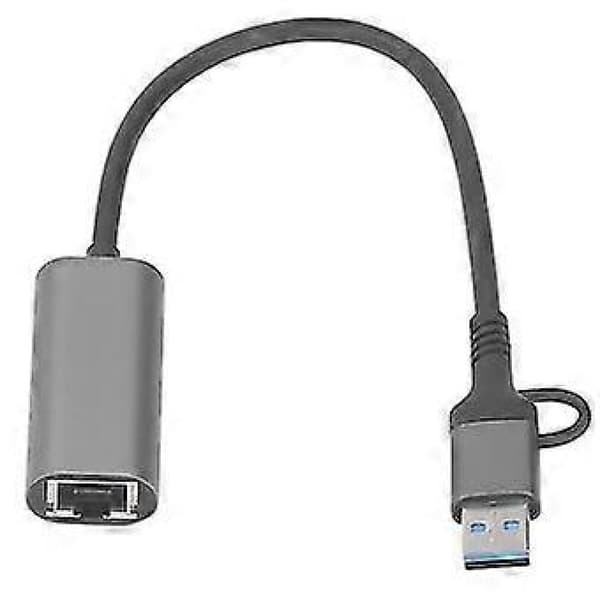 USB 3.0 Typ C Ethernet-adapter - 1000 Mbps Plug and Play-hubb för bärbar dator, stationär dator och telefon
