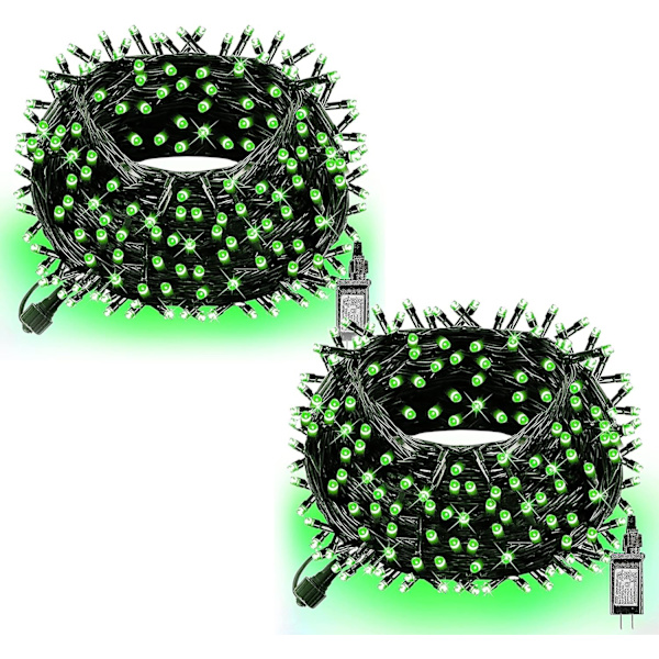 Ljusa 66FT 200 LED-julljus, julljusslingor Anslut Green 400 LED