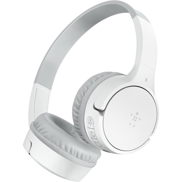 Mini Trådlösa Hörlurar för Barn med Inbyggd Mikrofon, On Ear Headset White