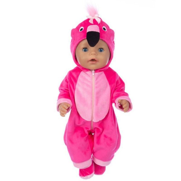 Söta Dockkläder Stitch Flamingo Unicorn Giraffe Dinosaur Outfits Ove Flamingo