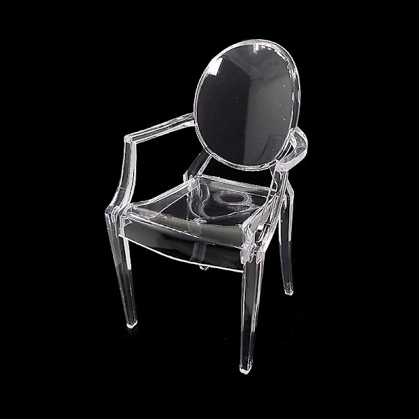 Set med 3 1/6 Matstolsmöbler för Barbie-dockor - Transparent spöklik fåtöljdesign transparent