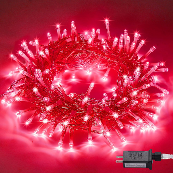 Varmvit julbelysning inomhus, 33ft 100 LED julslinga Red