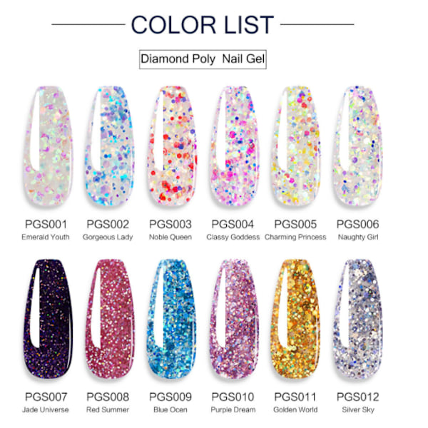 Poly Gel Kit för Naglar, Poly Gel Set Samling 1