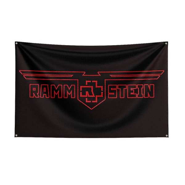 3x5ft Rammstein Rockband Flagga Polyester Digitaltryck Musikminnesmärke Banner för Dekoration J0442 90 x 150cm