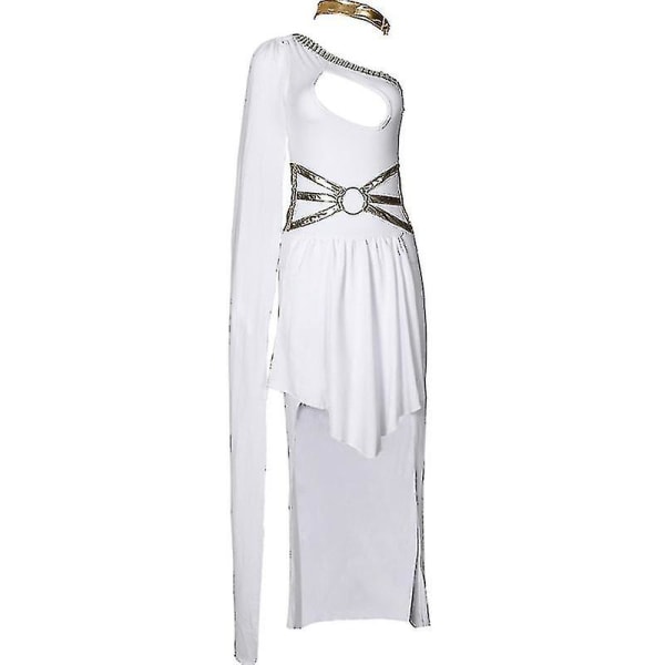 Grecian Goddess Womens - Vit grekisk klänning, 3-delads Gorgeous Go för kvinnor white S